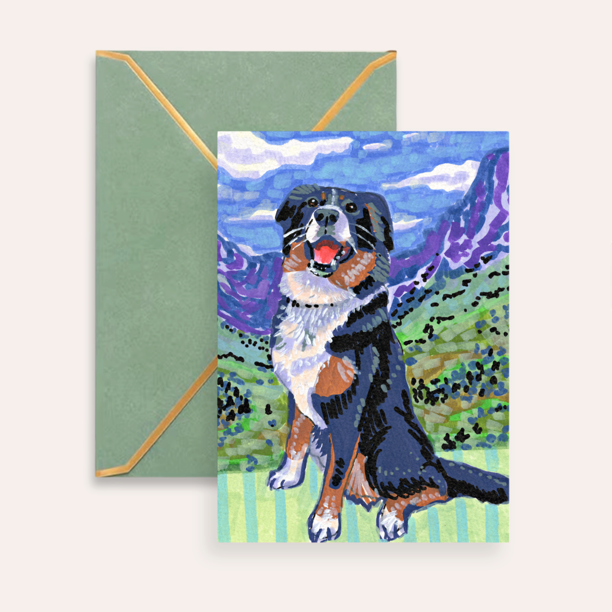 Bernese Mountain Dog Fine Art Greeting Card (Copy)
