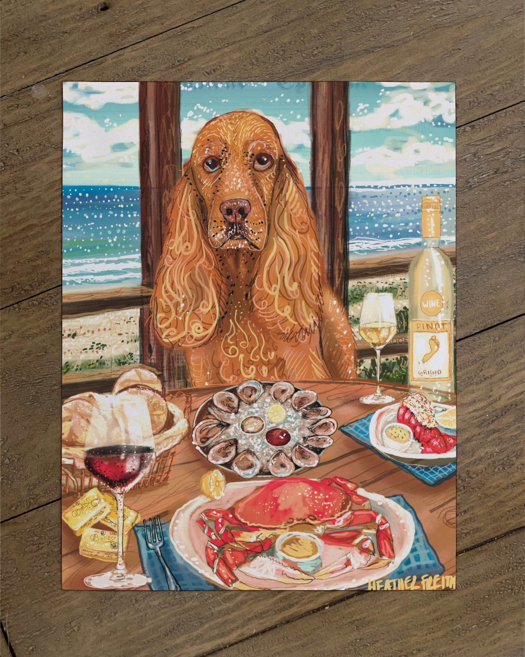 Cocker Spaniel - Build Your Own Dining Dog Paper Print