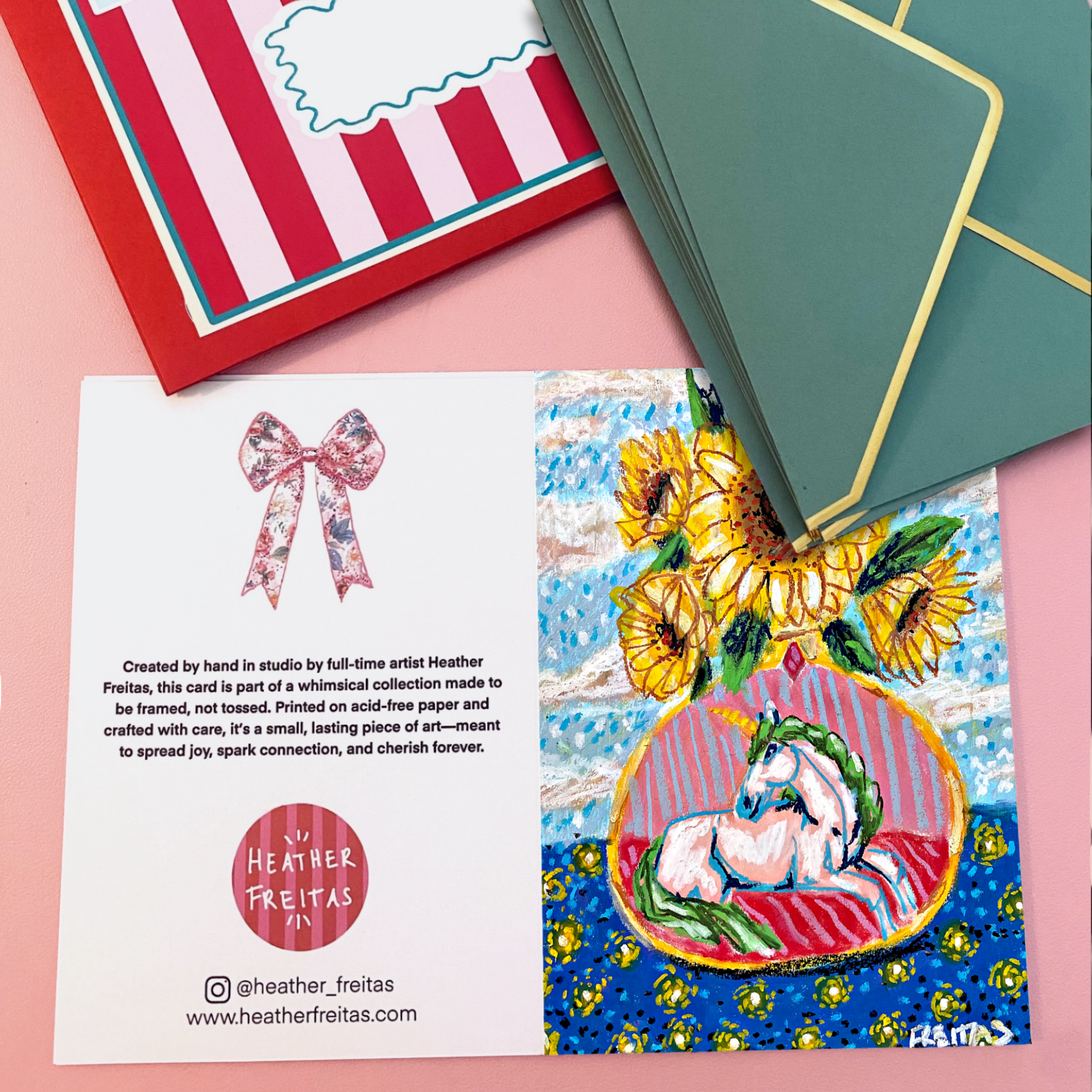 Daylight To Dusk Unicorn Vase - Greeting Card / Fine Art Print