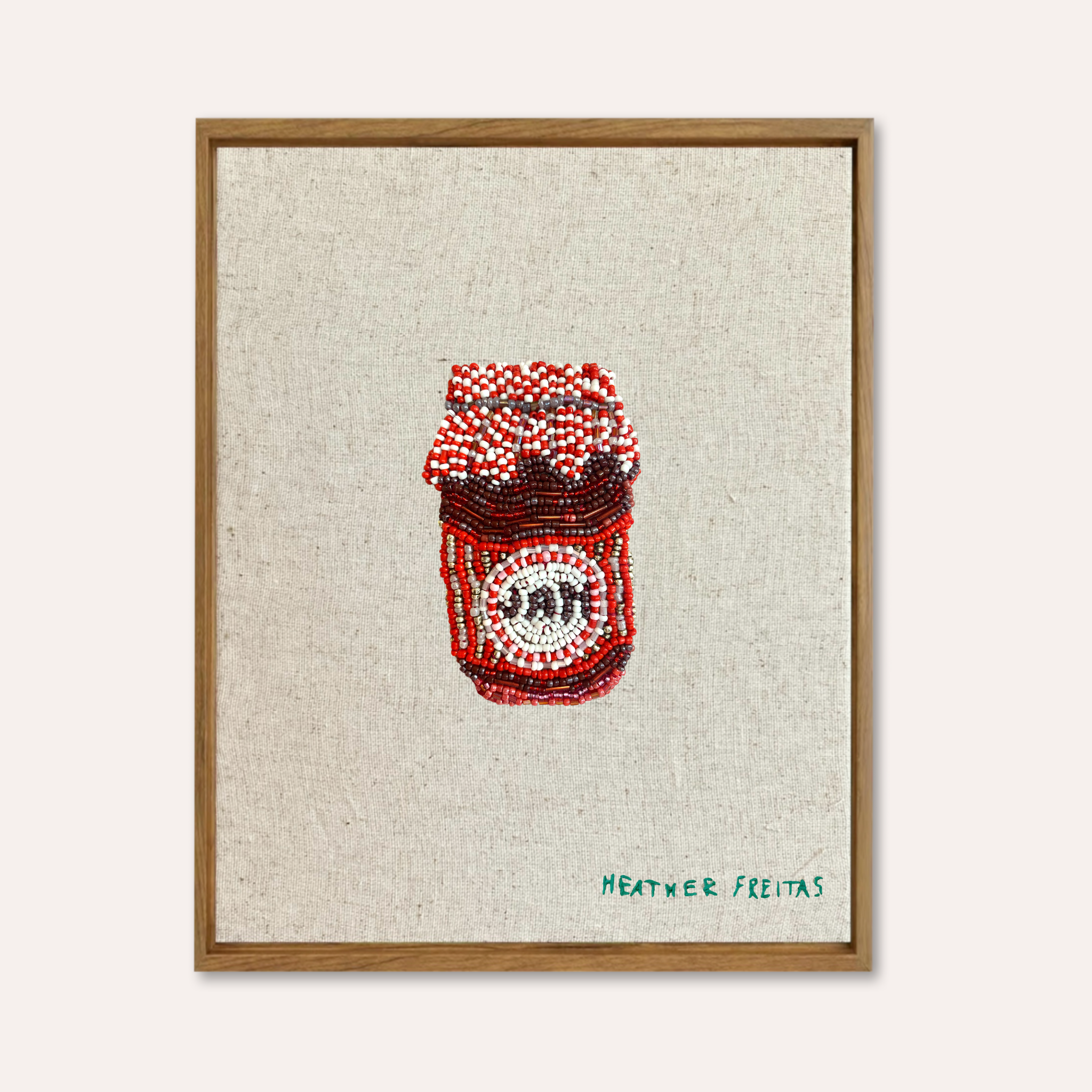 Strawberry Jam Beaded Embroidery Wall Art