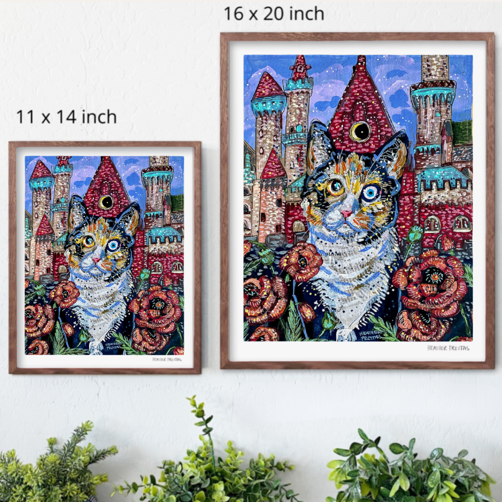 Poppy Calico Castle Cat Fine Art Print
