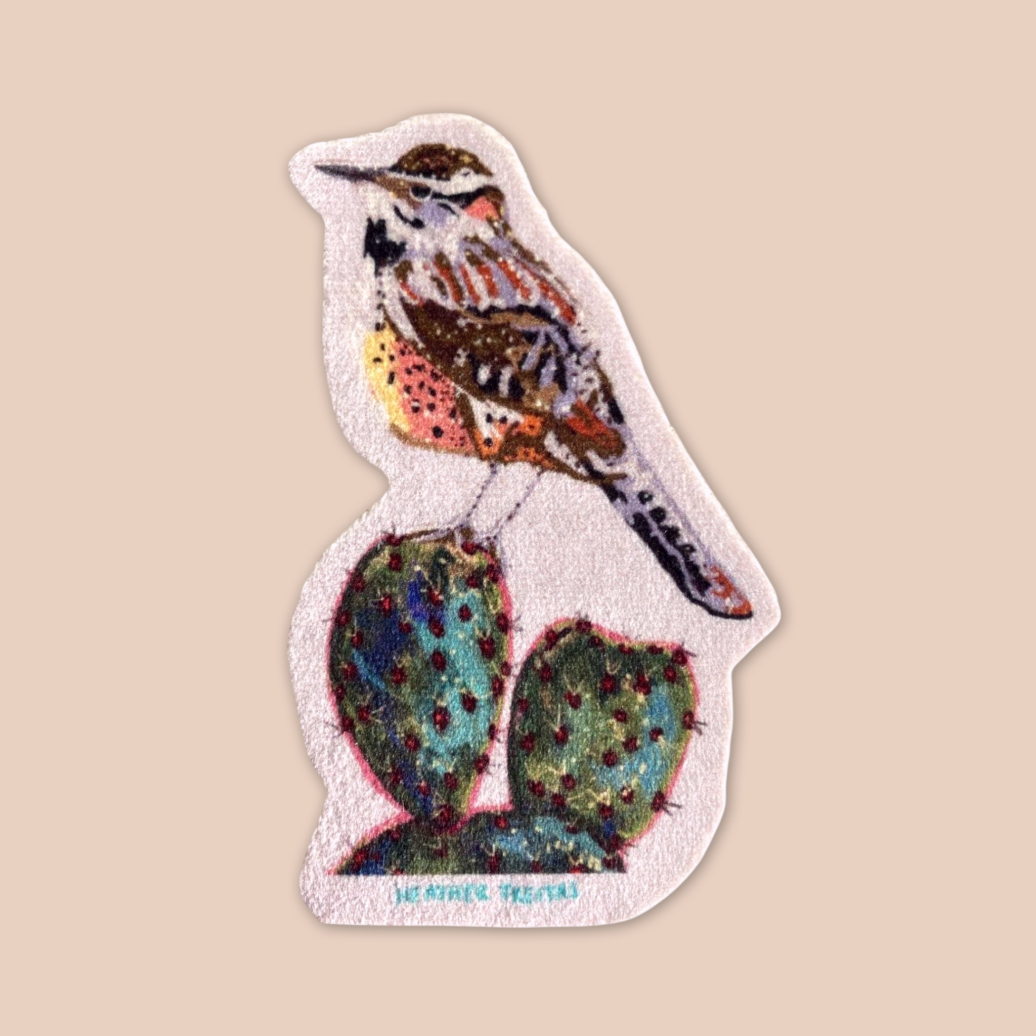 Cactus Wren - Sew On Velveteen Patch