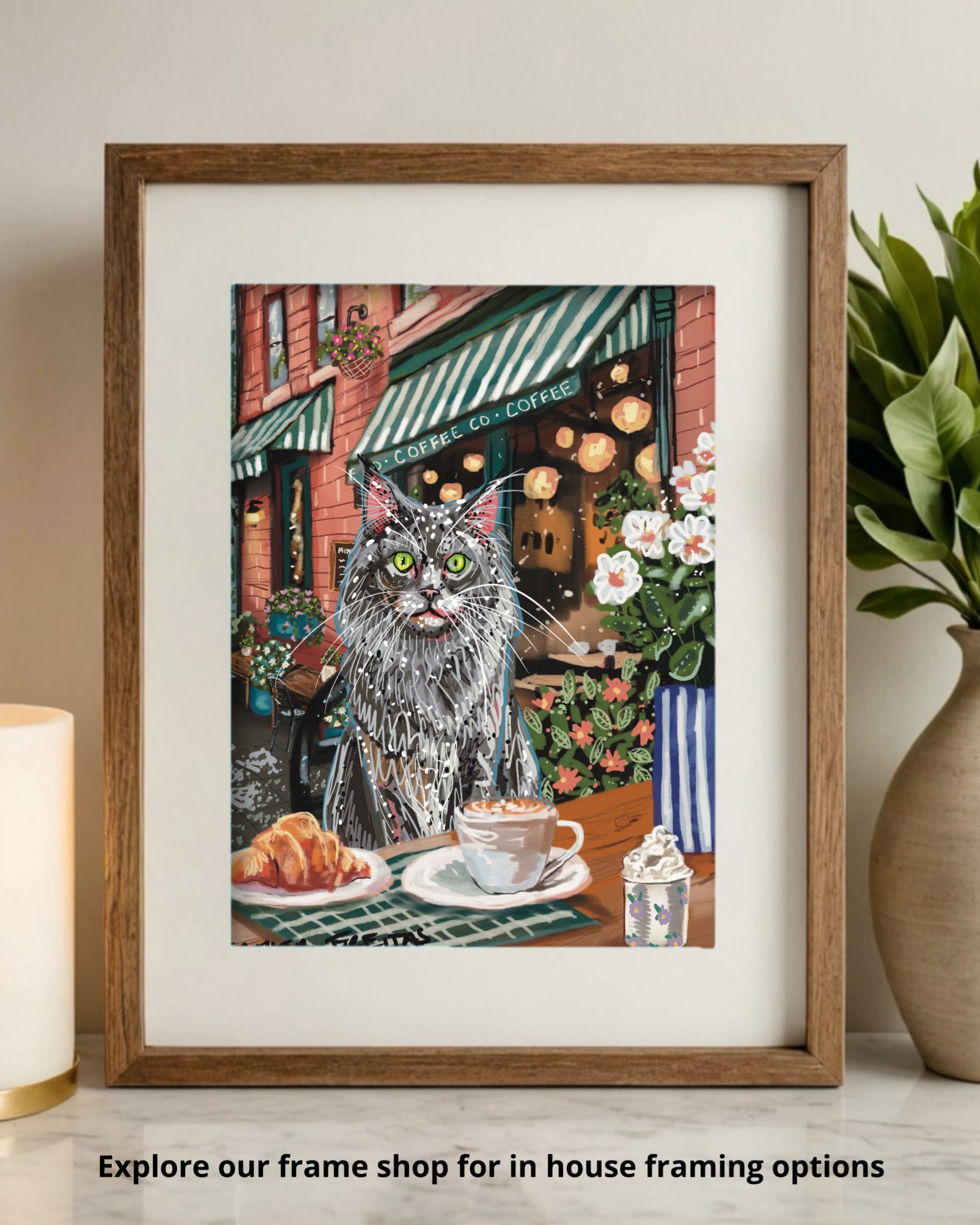 Long Hair Gre Cat - Build Your Own Fancy Feast Cat Paper Print