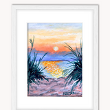 Between The Grass Becomes The Sea ( Framed Original Oil Pastel Art )
