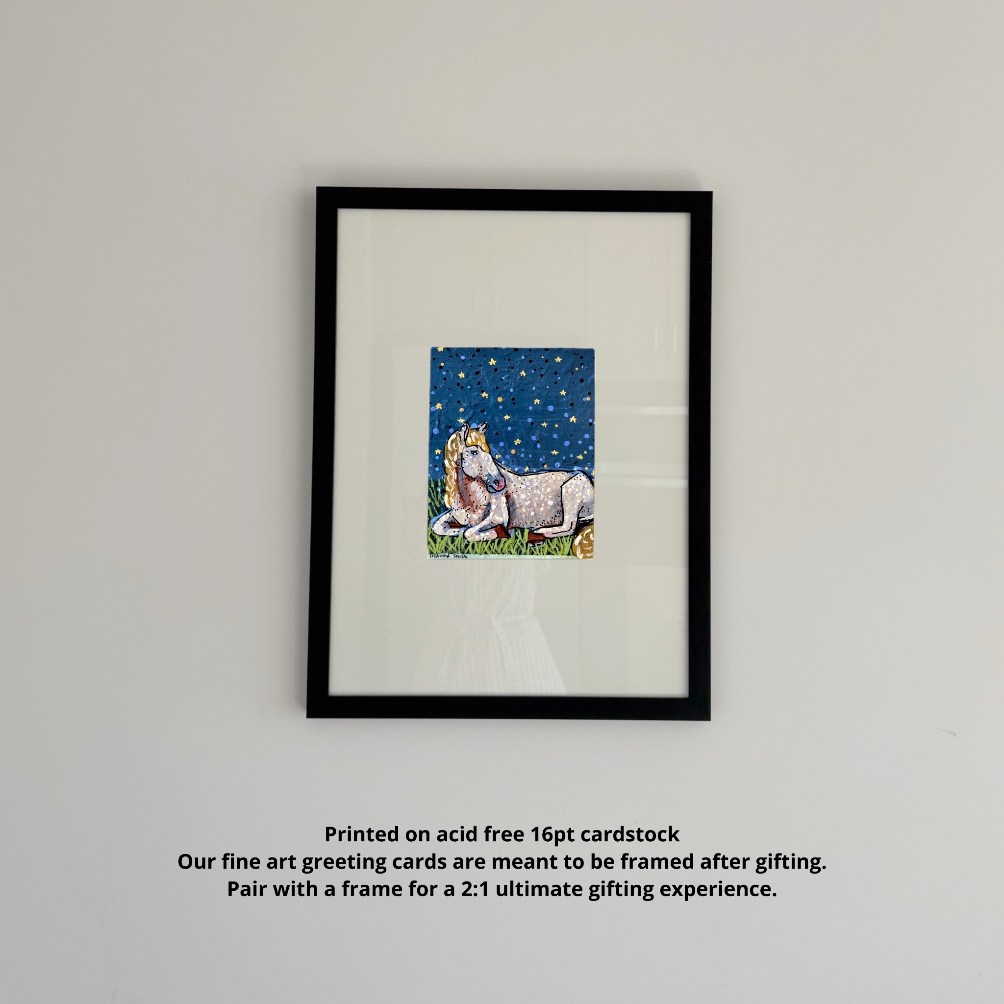 Sleeping Horse Starry Night Fine Art Greeting Card