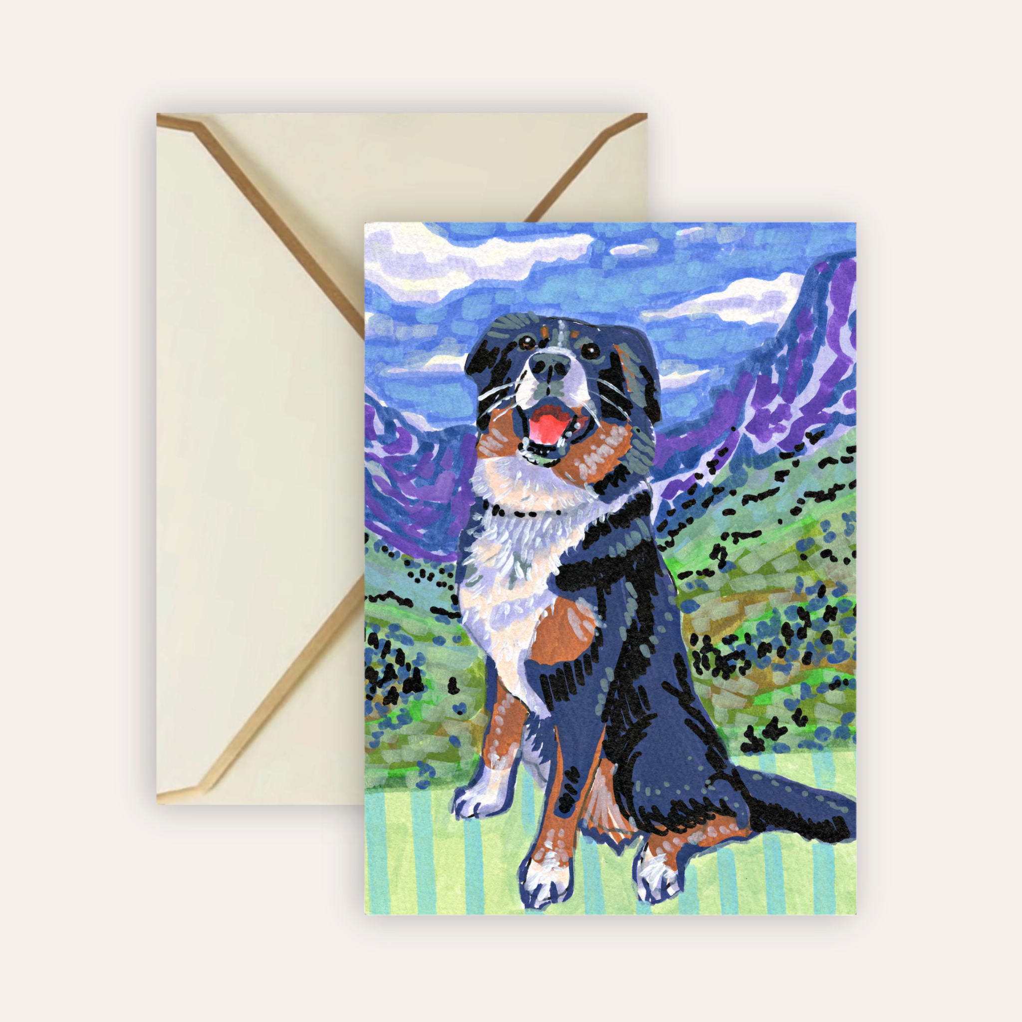 Bernese Mountain Dog Fine Art Greeting Card (Copy)
