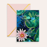 Dragonfly Lily Fine Art Greeting Card