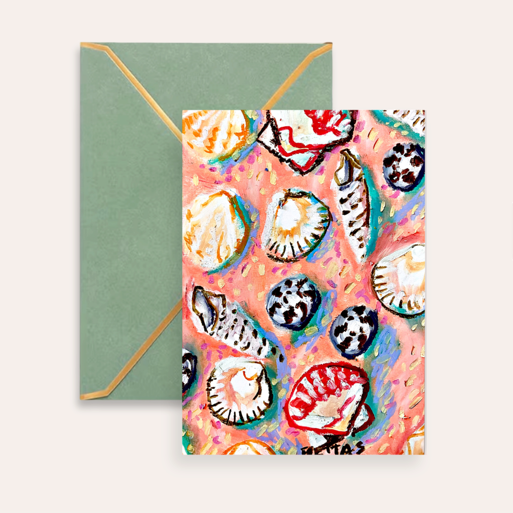 Pink Shells Fine Art Greeting Card