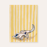 Yellow Stripe Cow Skull ( original painting )