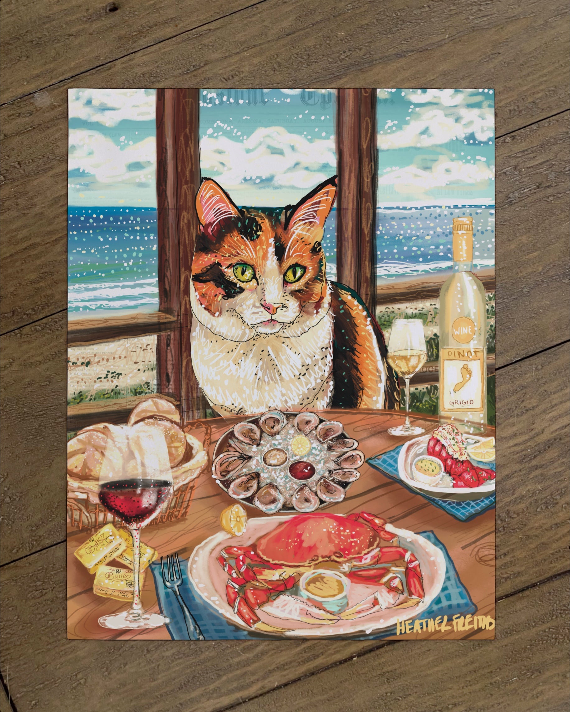 Calico - Build Your Own Fancy Feast Cat Paper Print