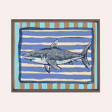 Great White Shark Framed Fine Art Canvas Print