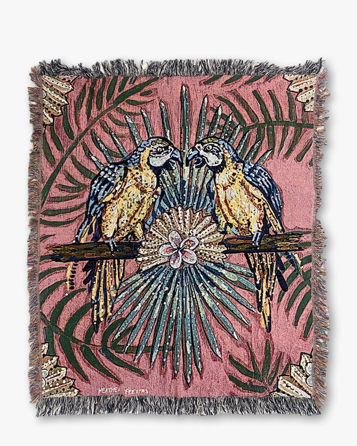 Parrot Paradise Woven Blanket
