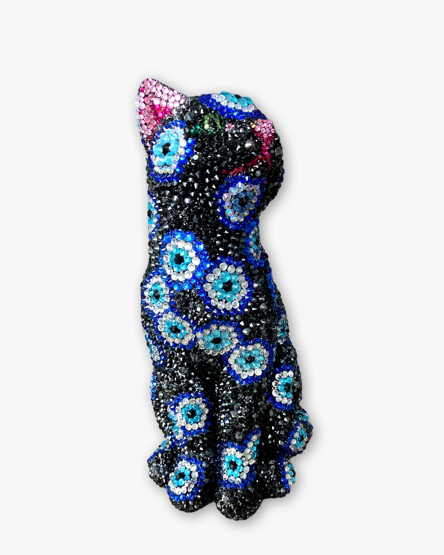 Black Cat Evil Eye Crystal Cat Sculpture - Heather Freitas - fine art home deccor
