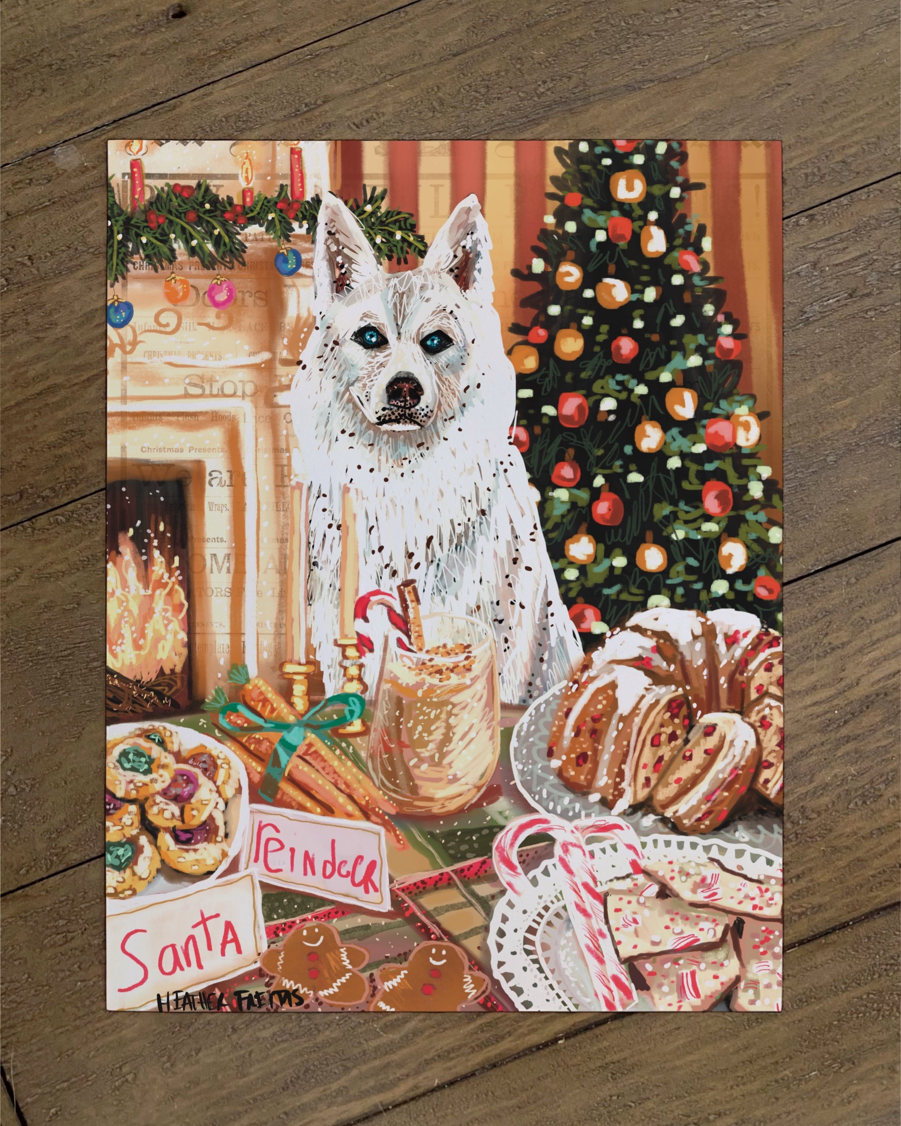 Husky - Build Your Own Dining Dog Paper Print