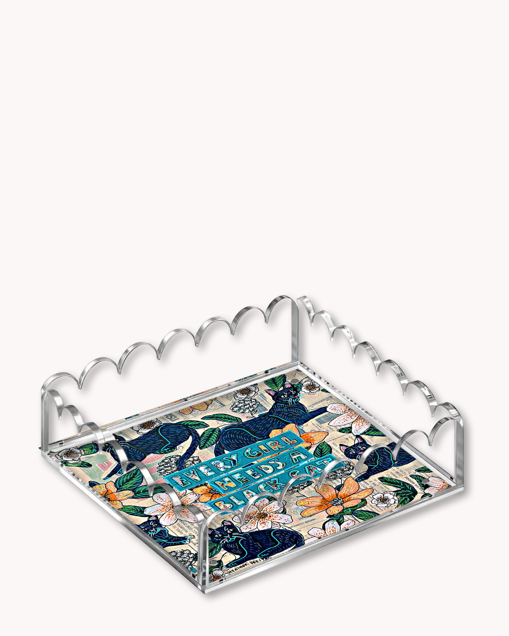 Everyone Needs A Black Cat Acrylic Tray