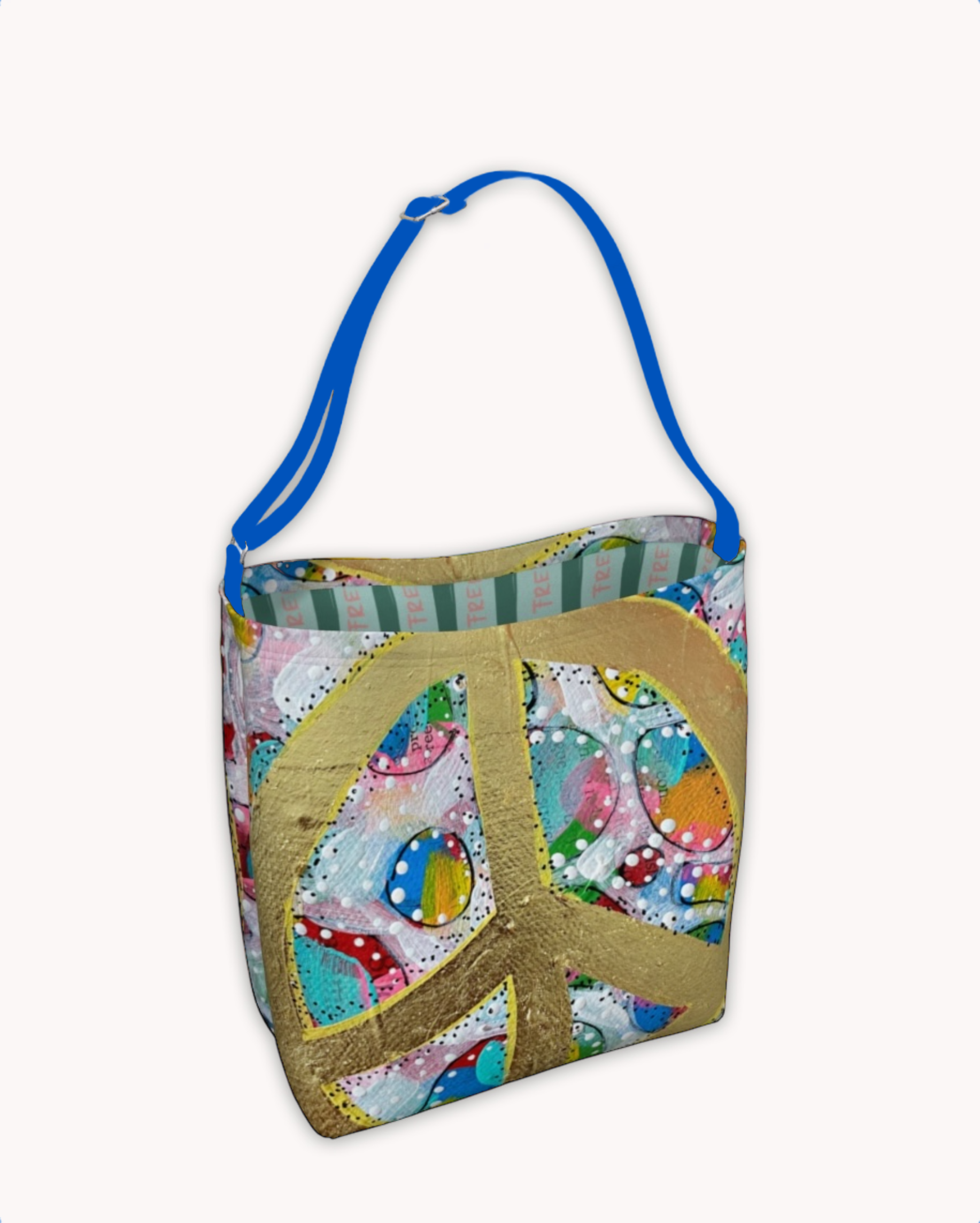 Gold Glam Peace Sign Tote