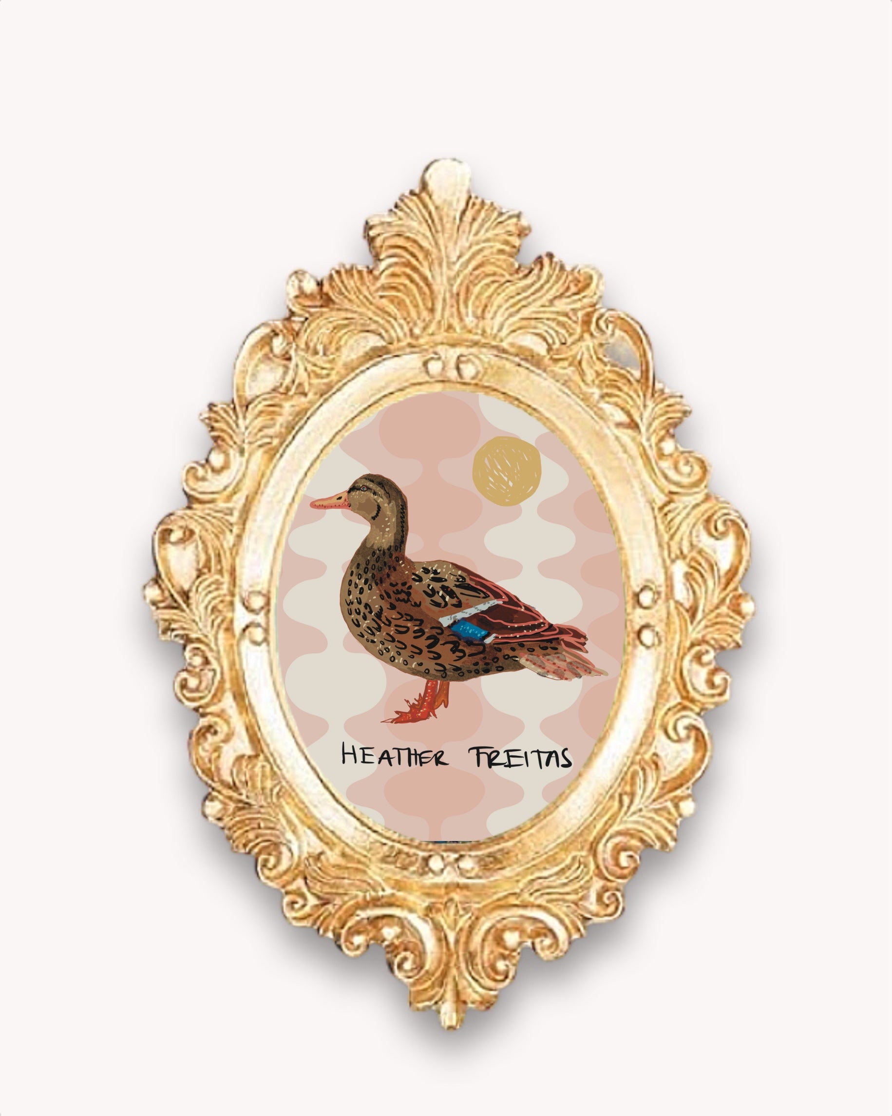 Lady Duck Framed Magnet ( Small )
