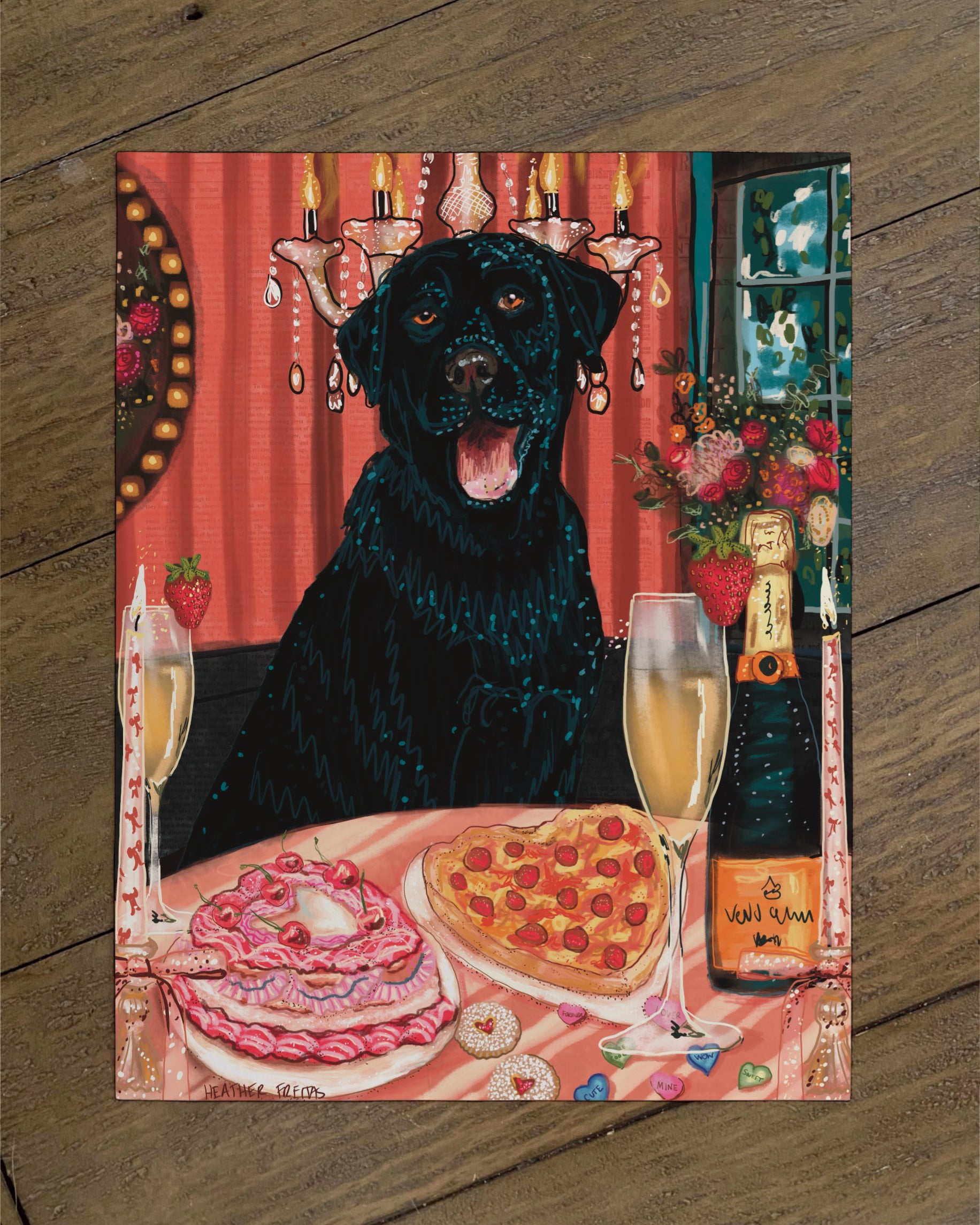 Labrador - Build Your Own Dining Dog Paper Print