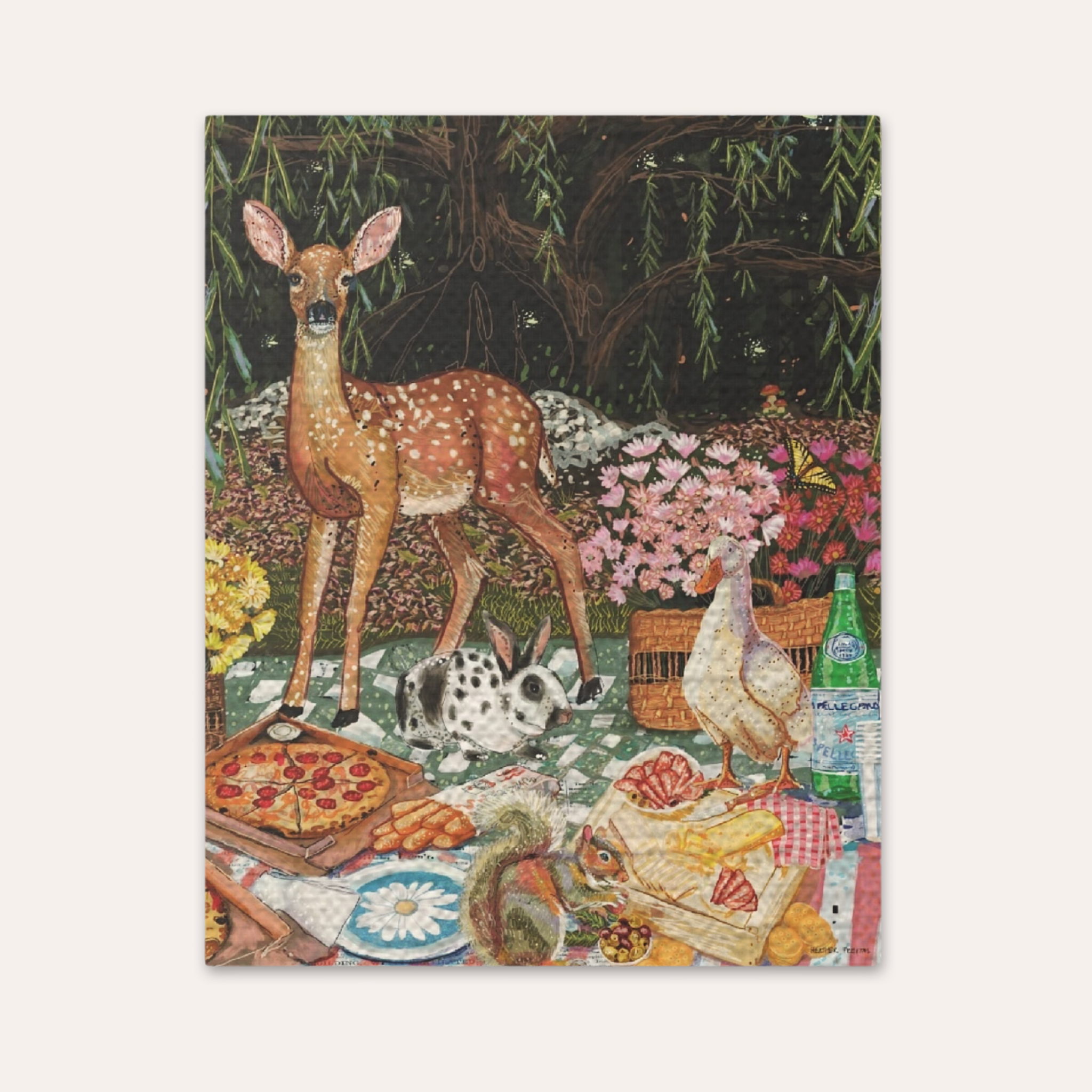 Woodland Creatures Picnic Fine Art Print