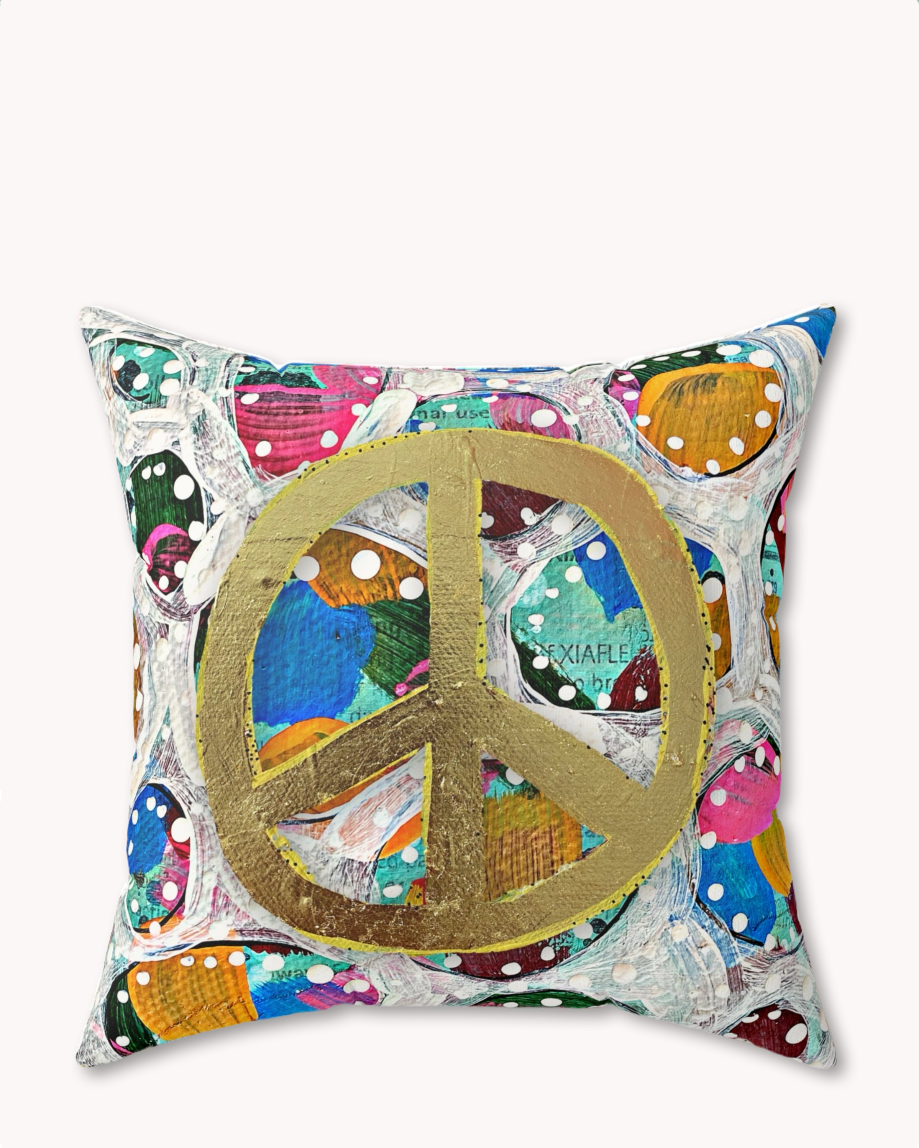 Gold Glam Decorative Faux Suede Throw Pillow