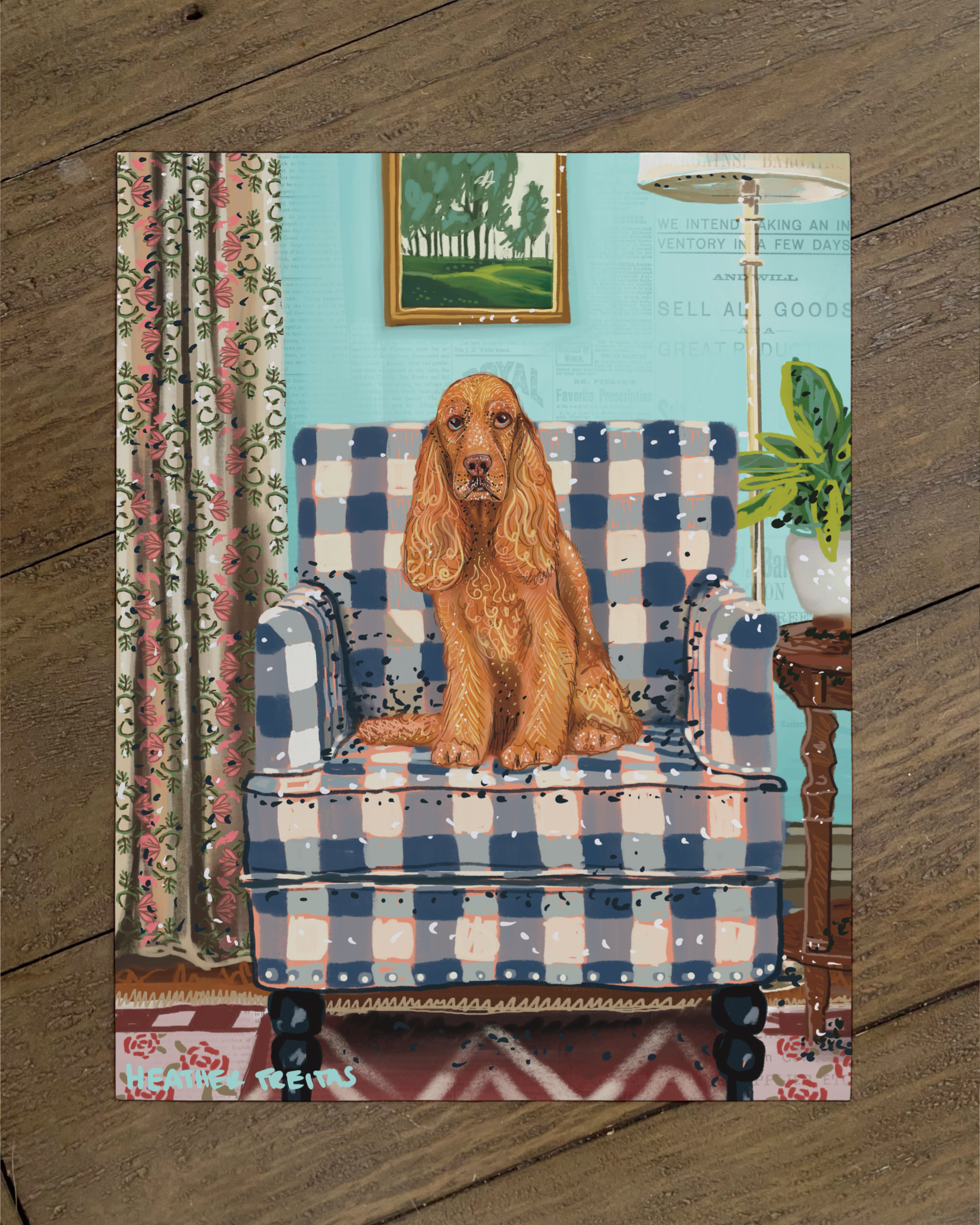 Cocker Spaniel - Build Your Own Pet Portrait Paper Print