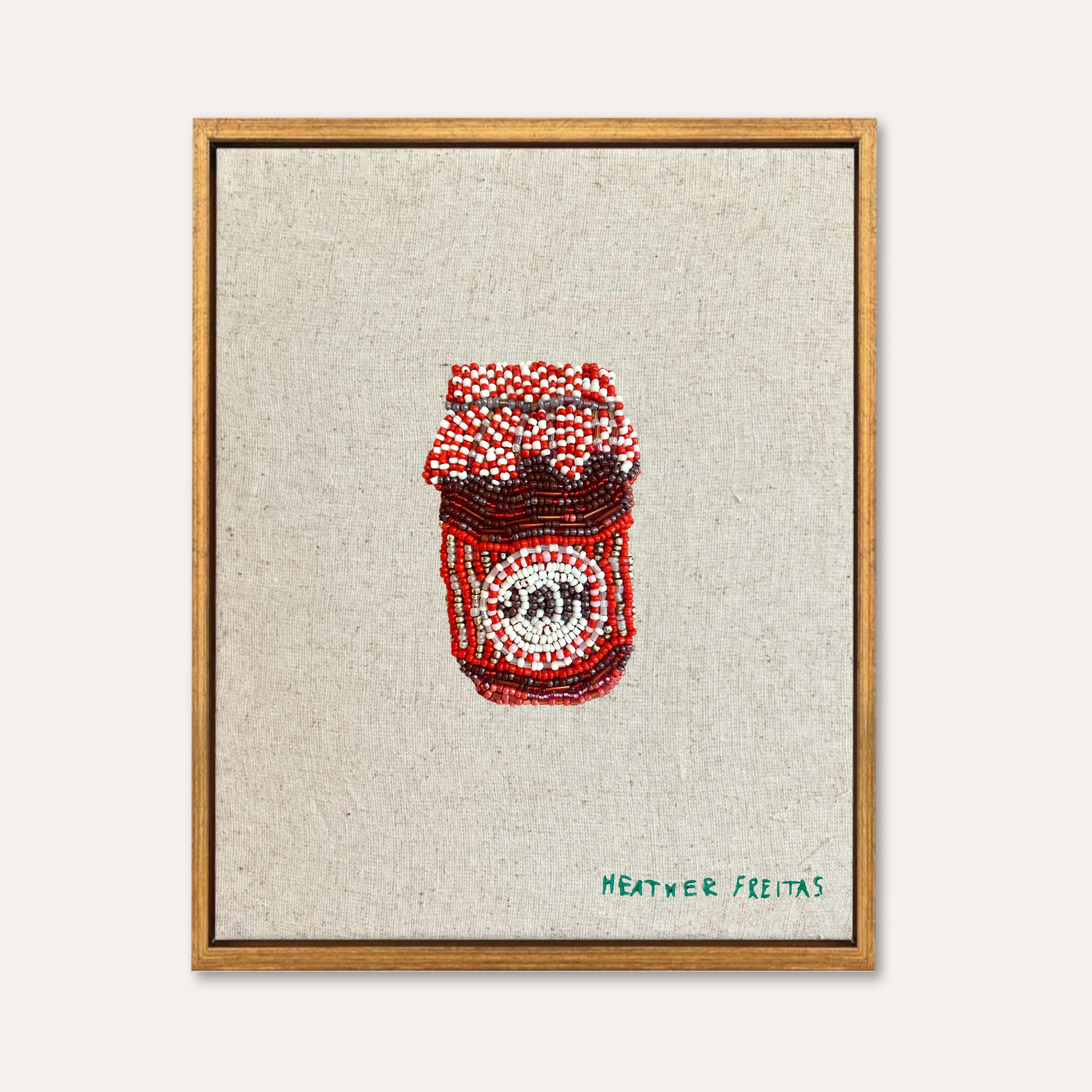 Strawberry Jam Beaded Embroidery Wall Art
