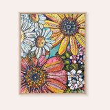 Flower Power Framed Fine Art Canvas Print