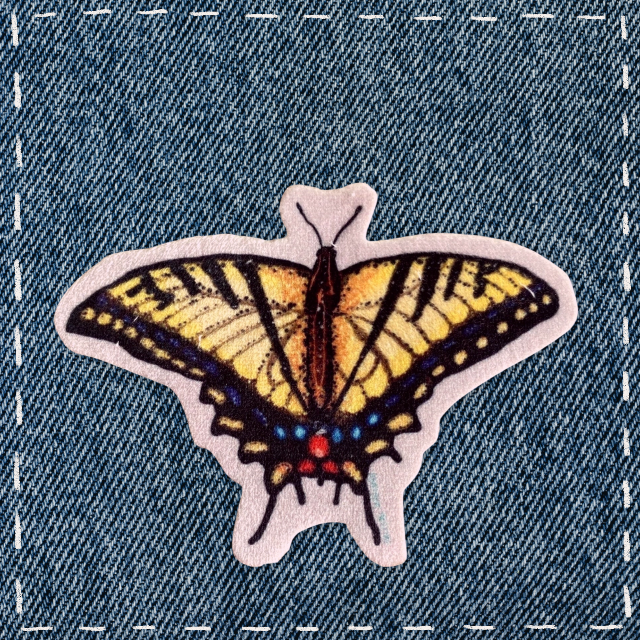 Yellow Swallowtail - Sew On Velveteen Patch