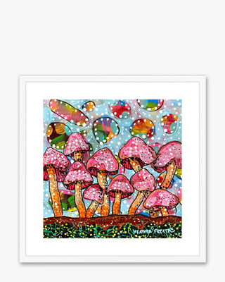 Cotton Candy Mushrooms Framed & Mounted Print