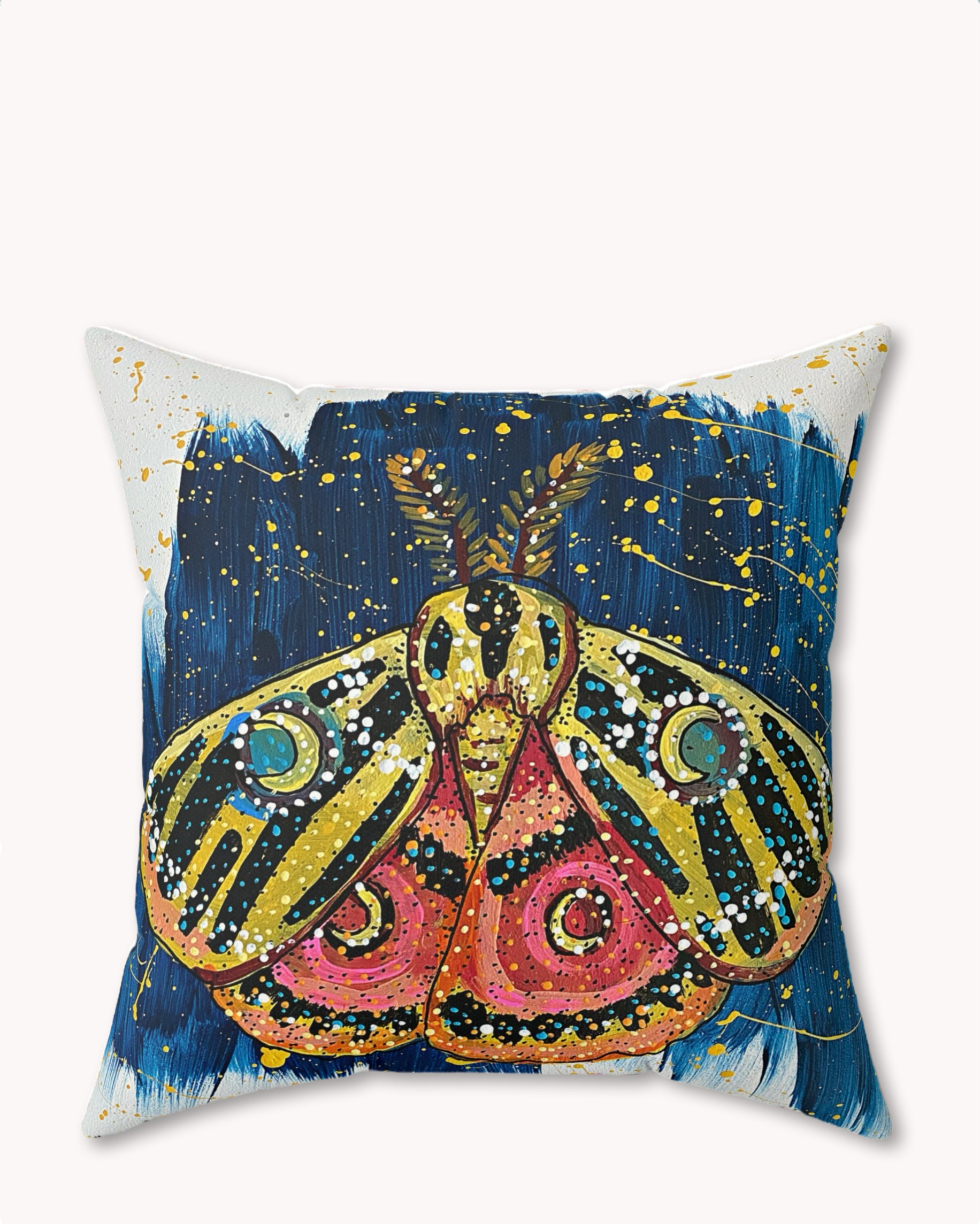 Moon Moth Decorative Faux Suede Throw Pillow