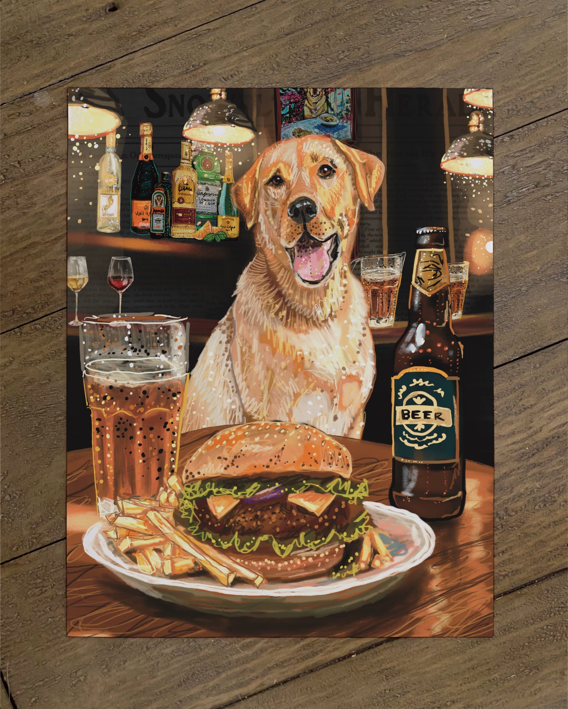 Labrador - Build Your Own Dining Dog Paper Print