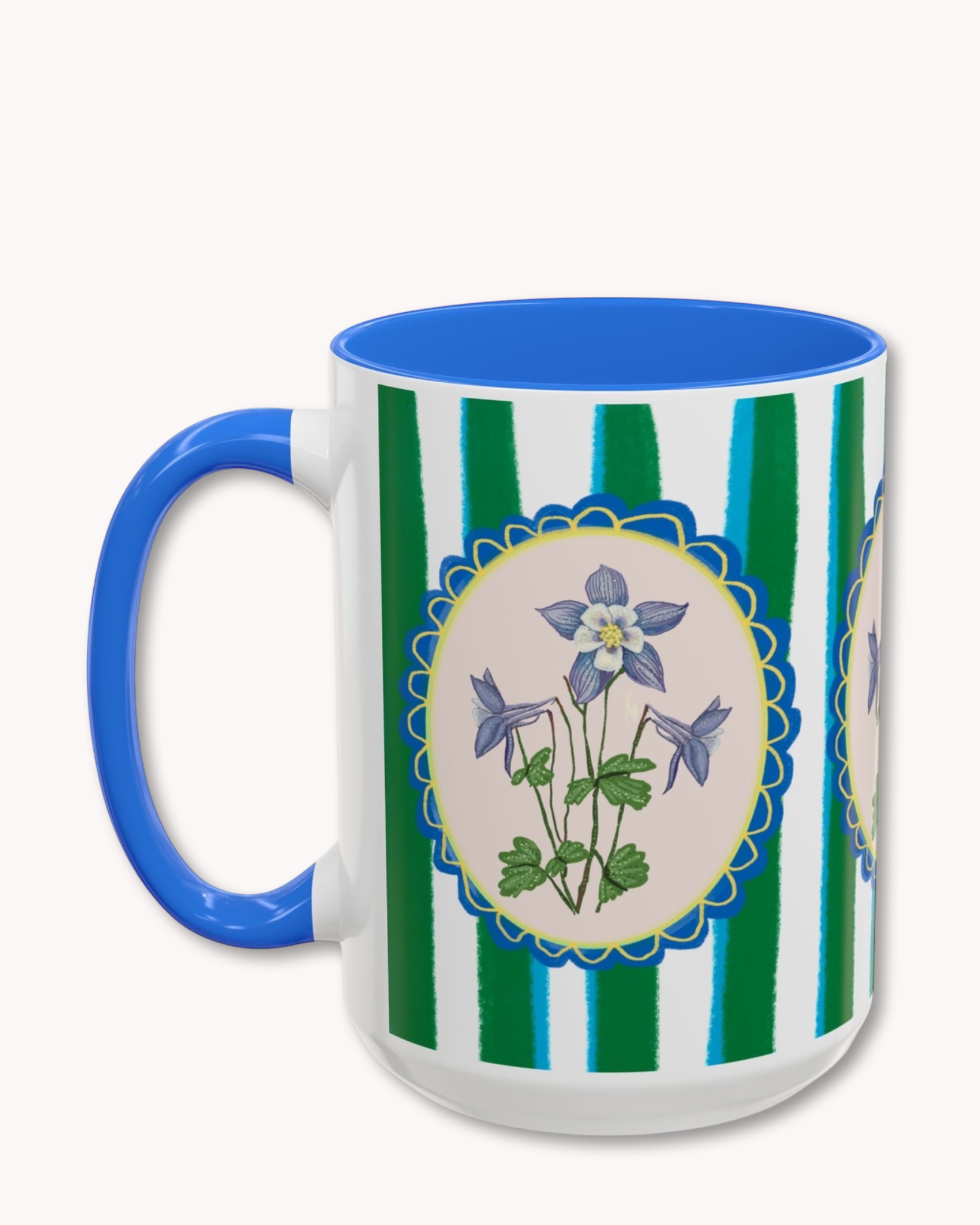 Blue Columbine Coffee Mug 15oz