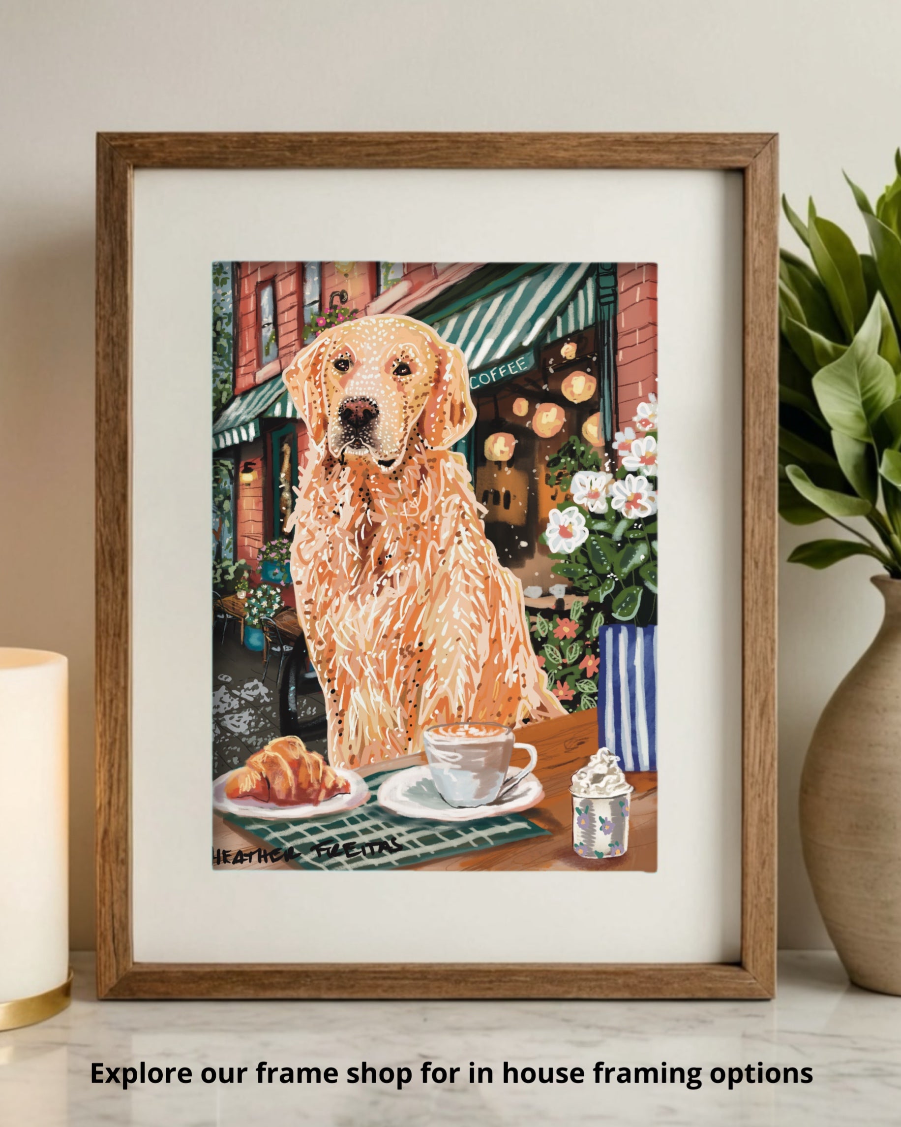 Golden Retriever- Build Your Own Dining Dog Paper Print
