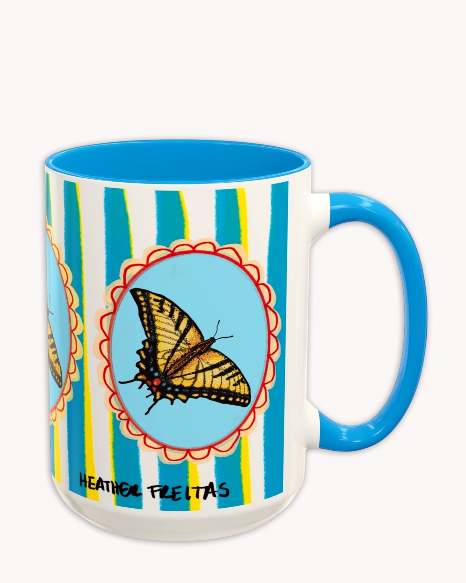 Yellow Butterfly Coffee Mug 15oz