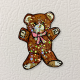 Teddy Bear With Pink Bow Magnet ( Die-Cut )