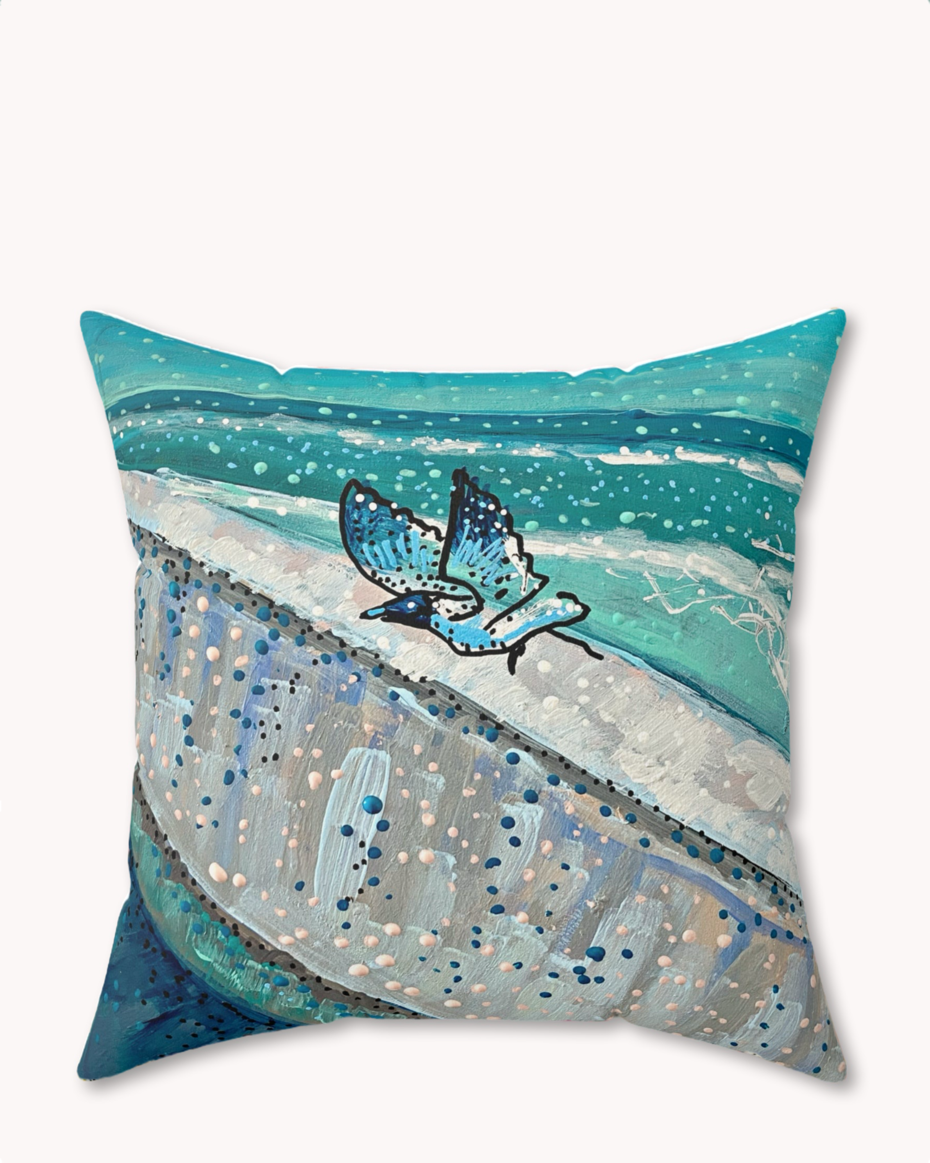 Ocean Breeze Decorative Faux Suede Throw Pillow