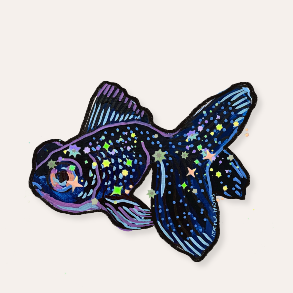 Black Moor Goldfish Sticker