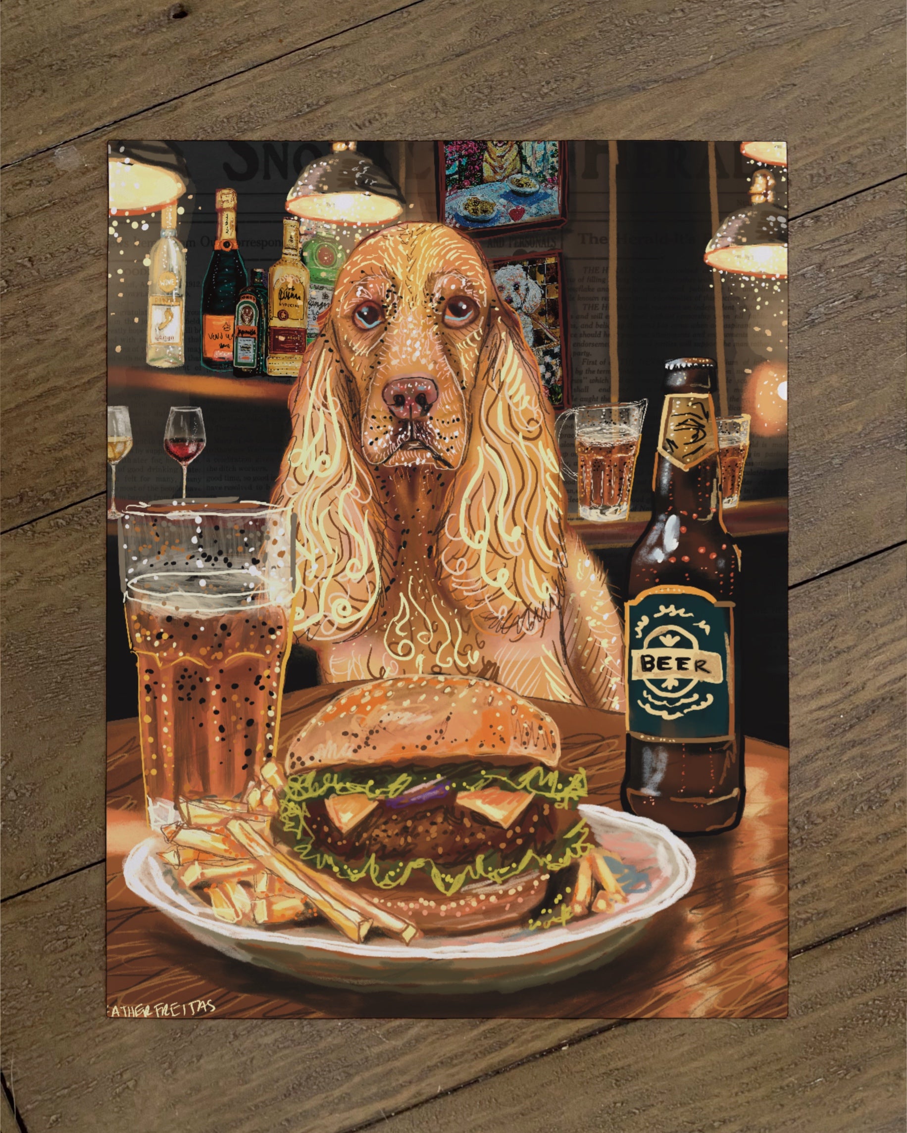 Cocker Spaniel - Build Your Own Dining Dog Paper Print