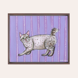 American Bobtail Cat Framed Fine Art Canvas Print