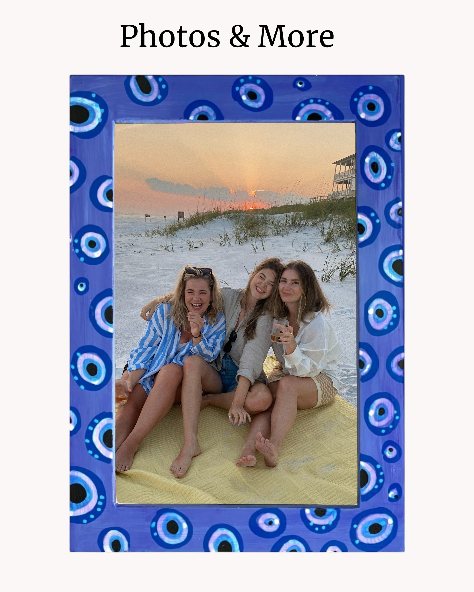 Periwinkle Evil Eye ( Hand Painted Frame 4x6 inch)