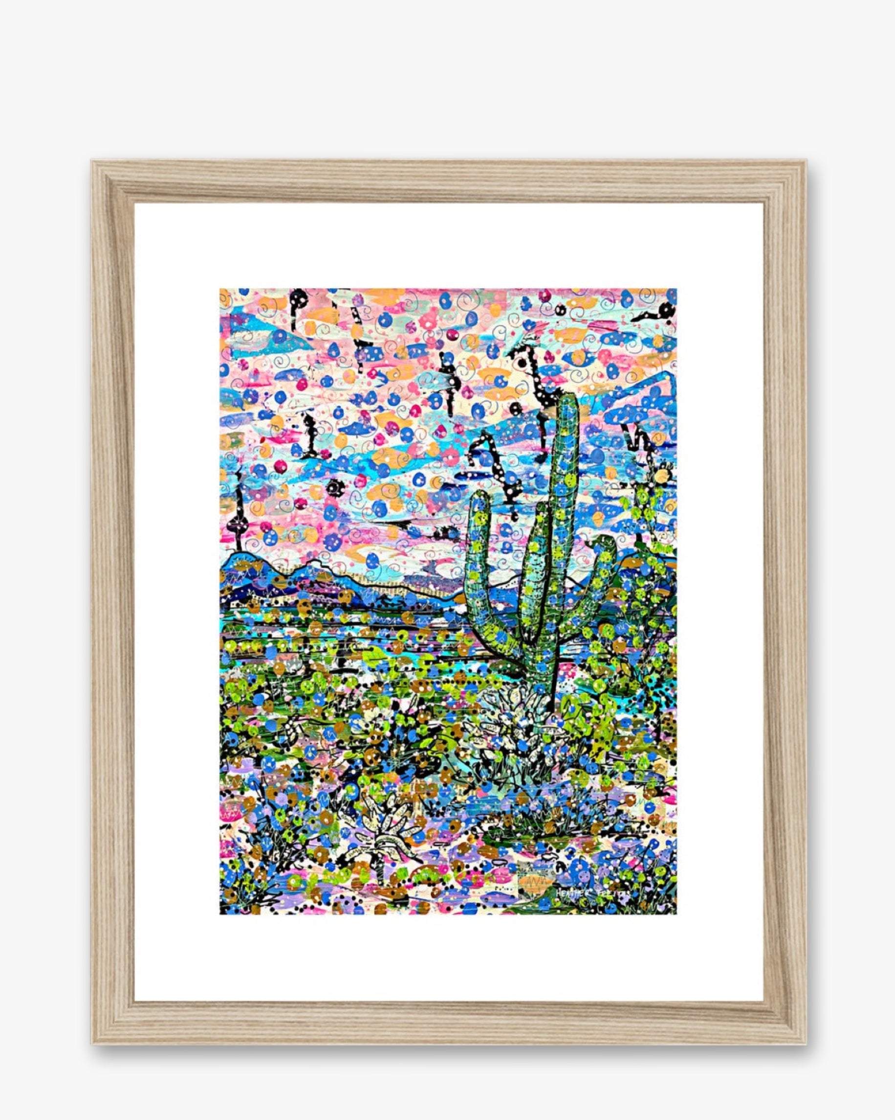 Pastel Sunset Desert Landscape Framed & Mounted Print