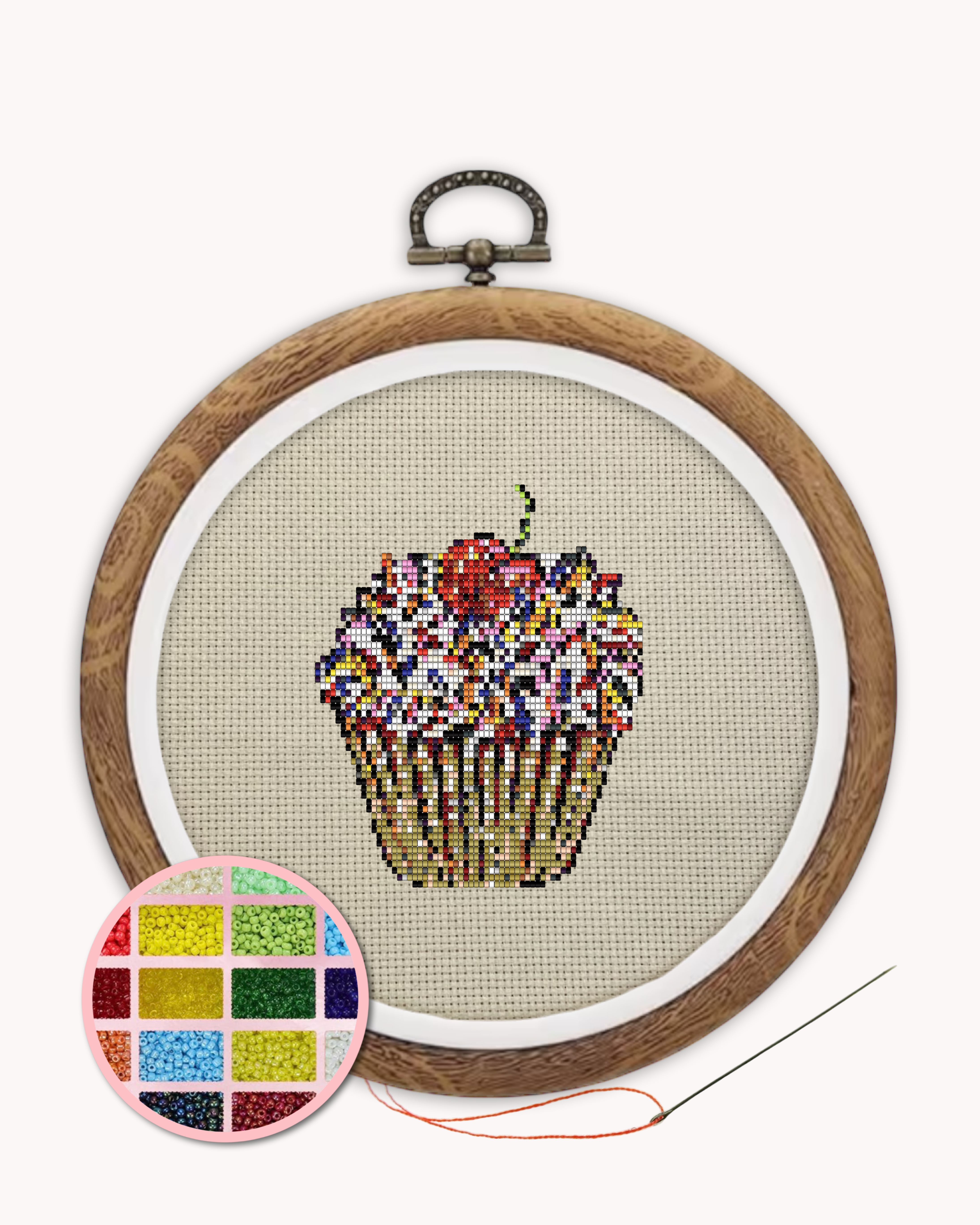 Cupcake Beaded Art Kit ( M 4 inch )