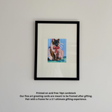 Seal Point Cat With Bow Fine Art Greeting Card