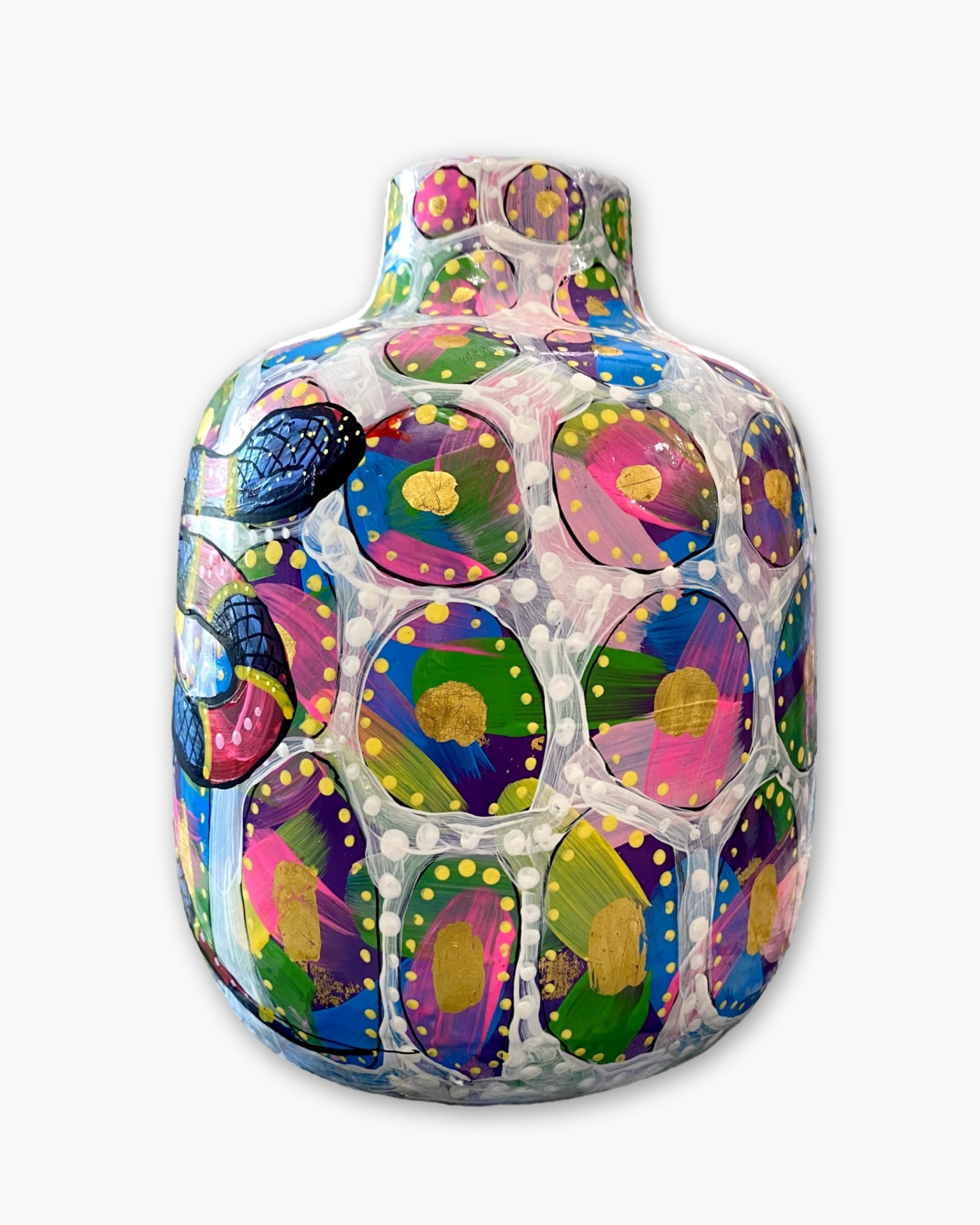 Medusa & The Coral Snake Hand Painted Vase