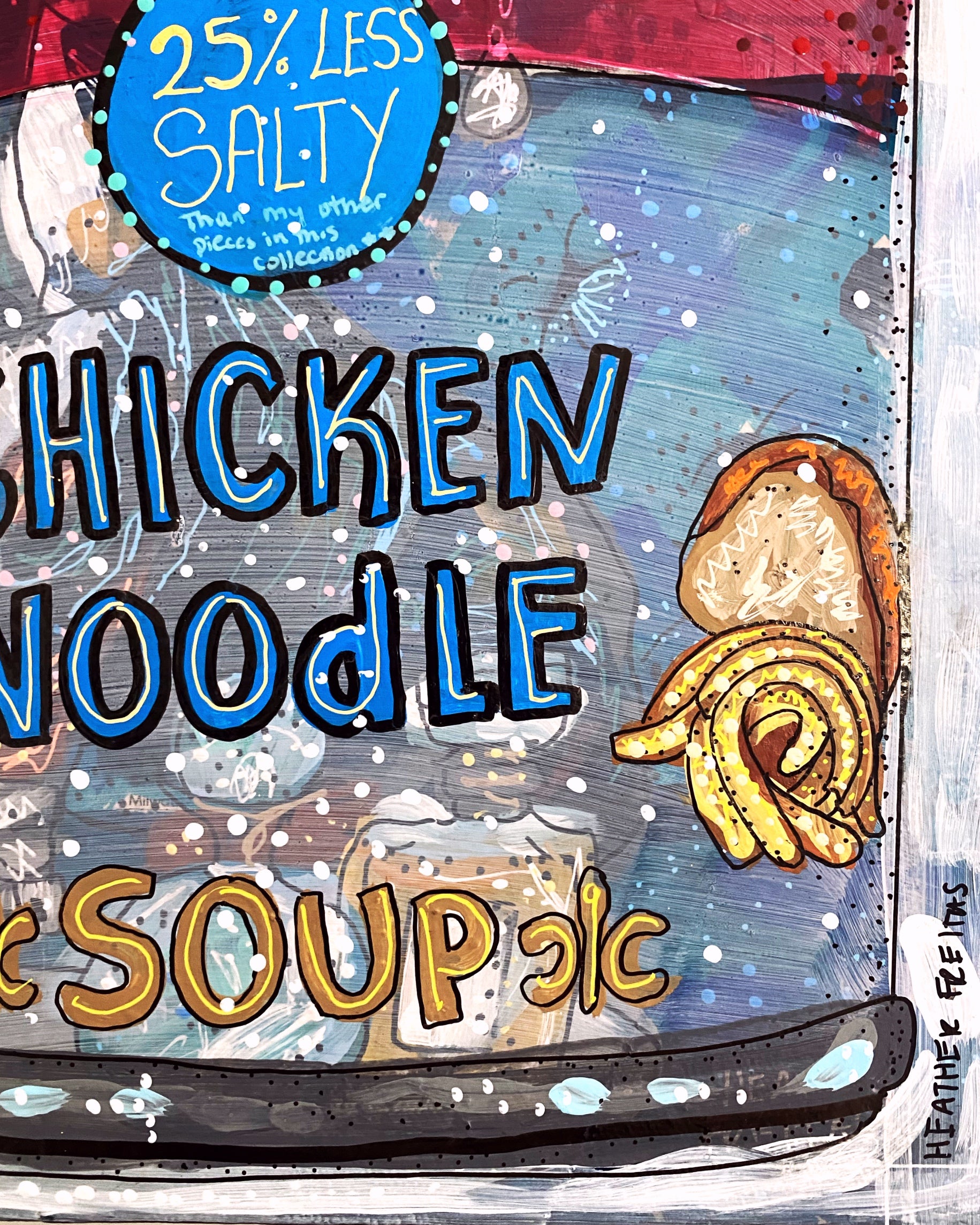 Less Salty Chicken Noodle Soup ( Original Painting )