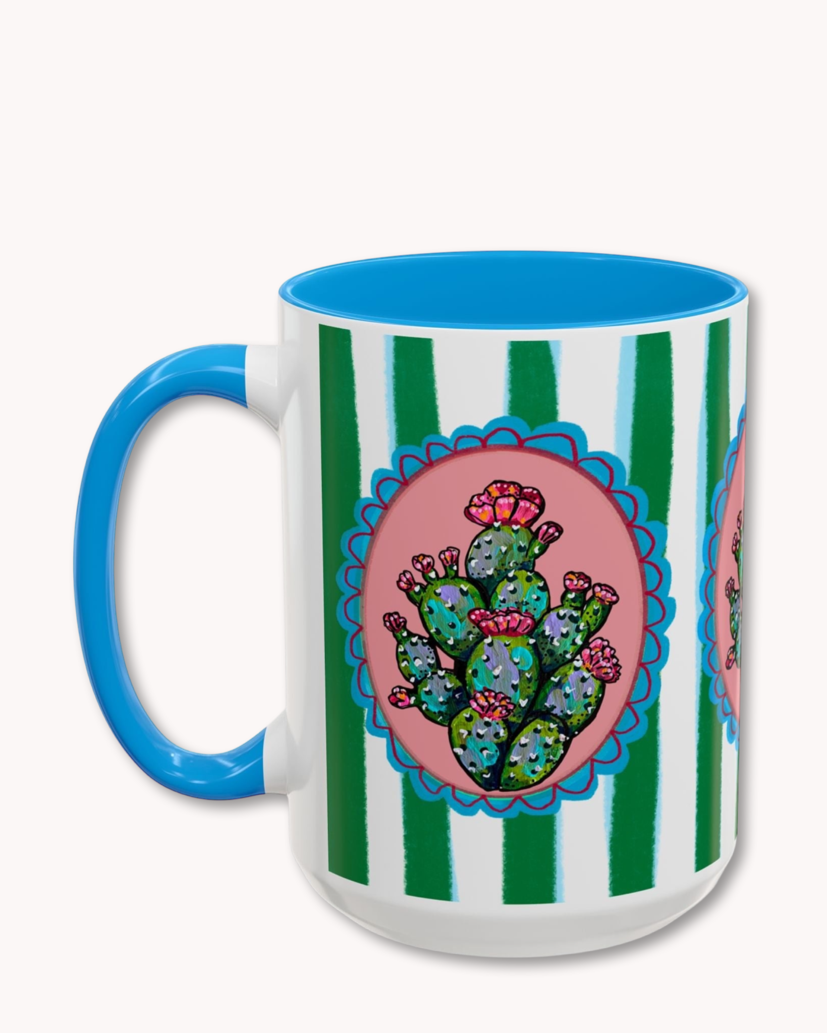 Prickly Pear Cactus Coffee Mug 15oz