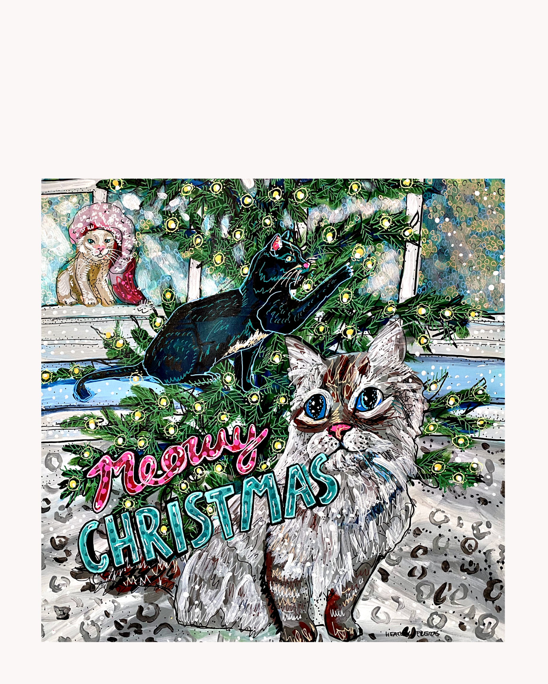 Have A Meowy Christmas Acrylic Tray