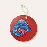 Blue Betta Ceramic Ornament