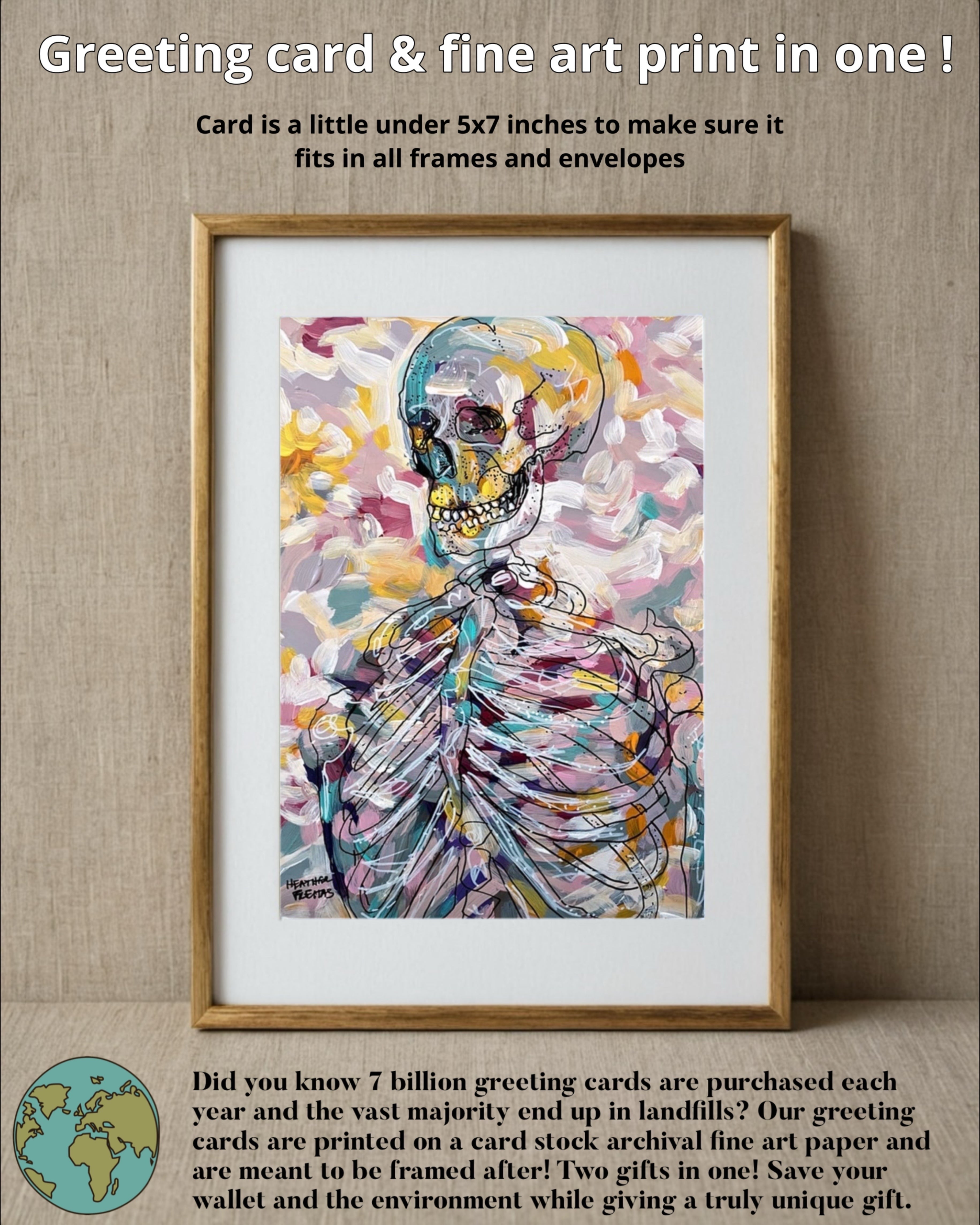 Pastel Skeleton - Greeting Card / Fine Art Print
