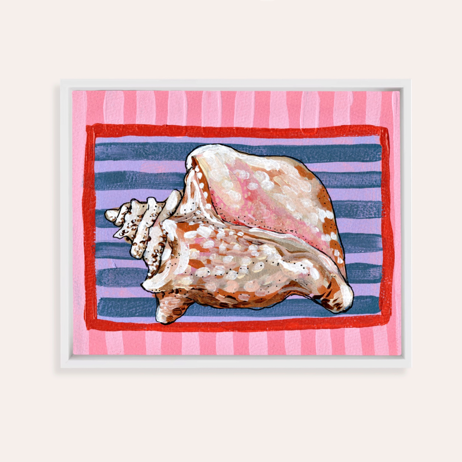 Conch Framed Fine Art Canvas Print